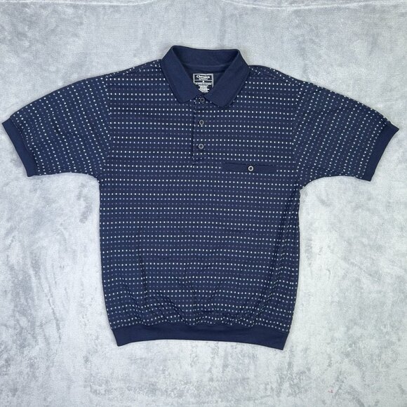 Classics By Palmland Polo Shirt Mens Medium M Navy Blue Grandpa Golf Casual - Picture 2 of 7